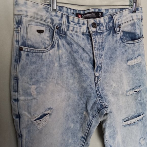 Southpole Distressed Acid Washed Denim Jeans size 36 X 32 (T-330) - Picture 6 of 16